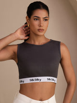 [Grijs] SilkSilky-NL Sleeveless Crew Neck Cami-Top 003