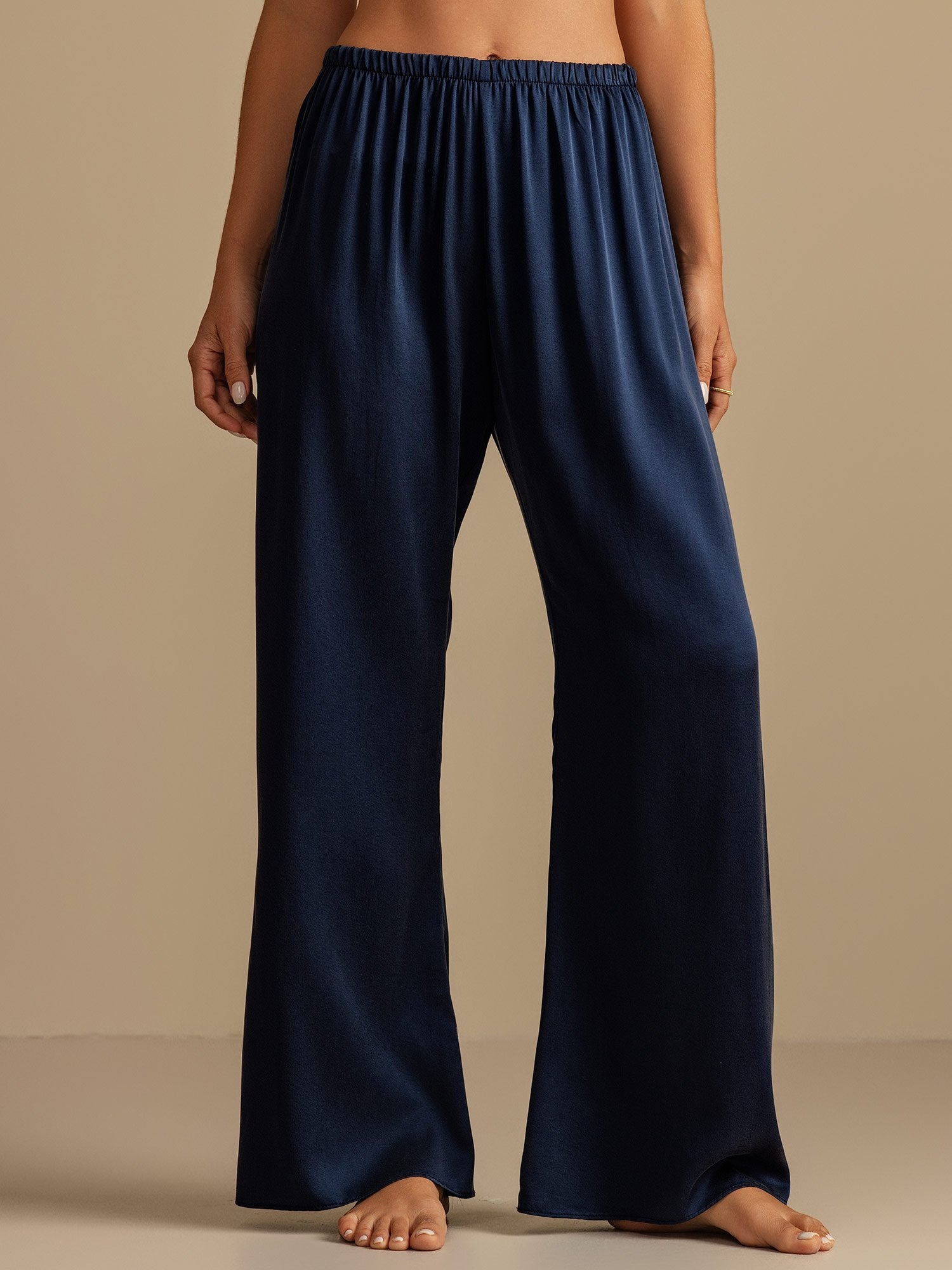 [Donkerblauw] SilkSilky-NL 19Momme Zijde Womens Sleep Bottoms 006,