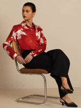 [Wijn] SilkSilky-NL Long Sleeve Lapel Collar Dames Blouse 007