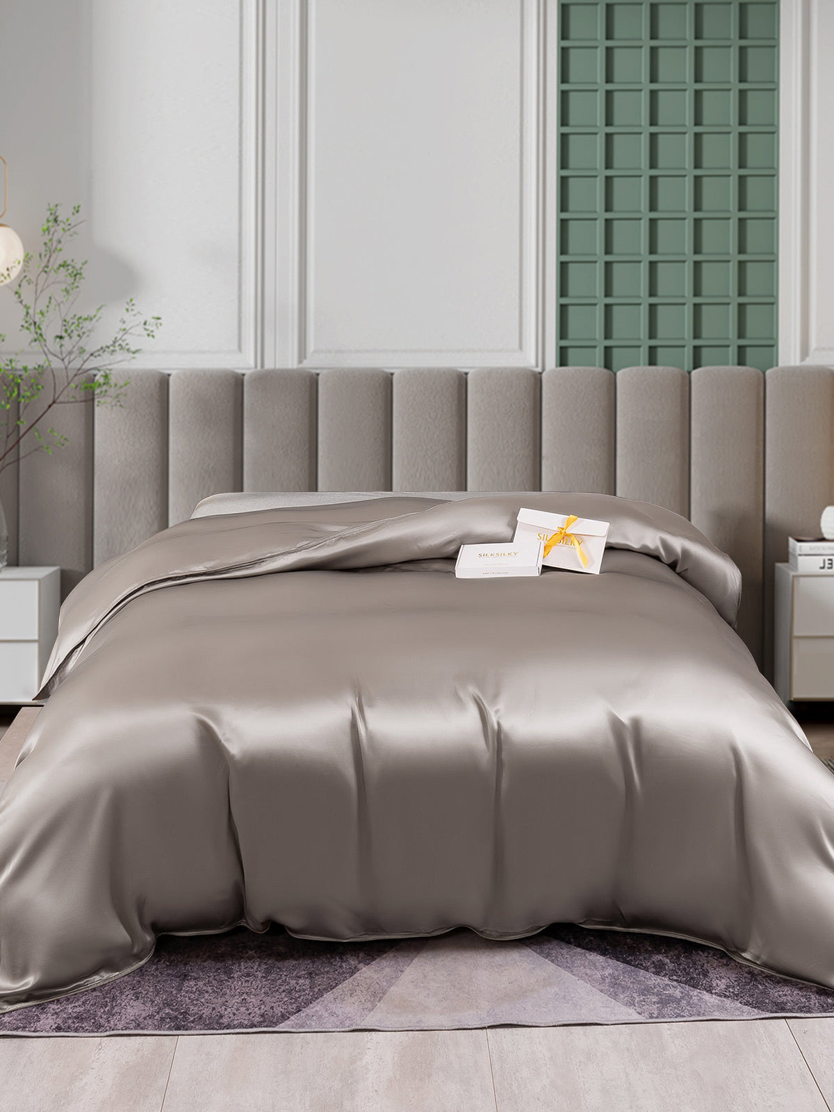 [Grijs] SilkSilky-NL 25Momme Duvet Cover 001