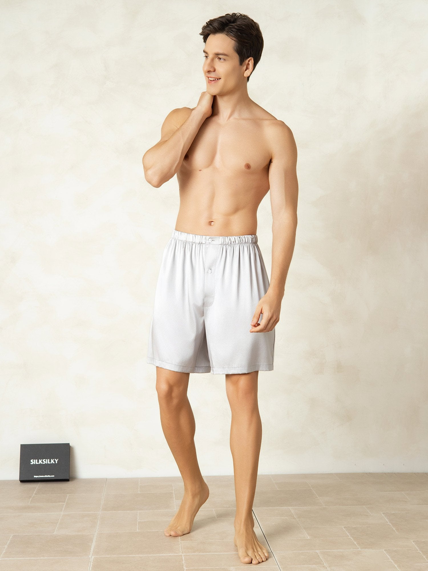 [Zilver] SilkSilky-NL Zijde Mens Sleep Bottoms 003