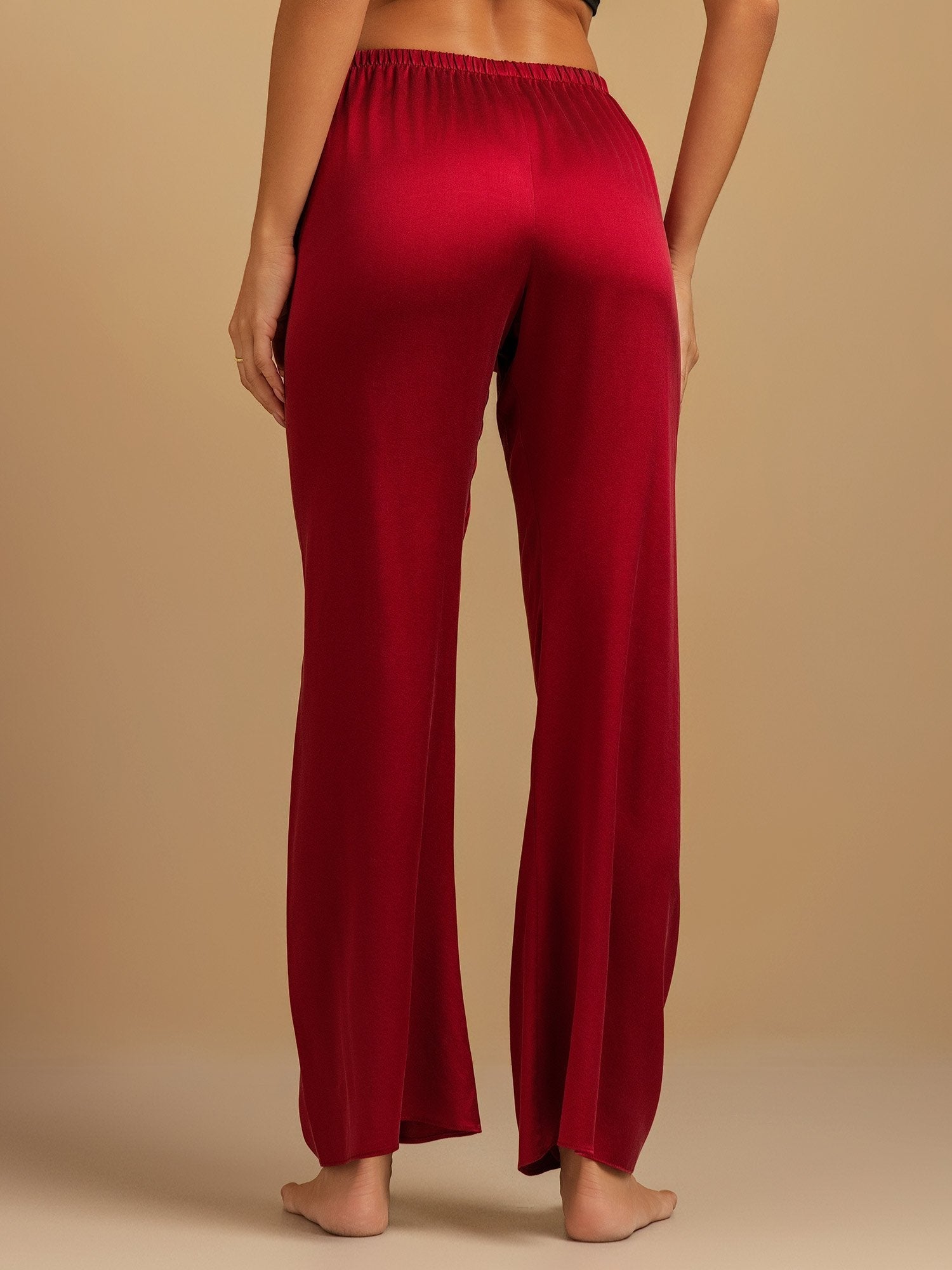 [Wijn] SilkSilky-NL 19Momme Zijde Womens Sleep Bottoms 002,