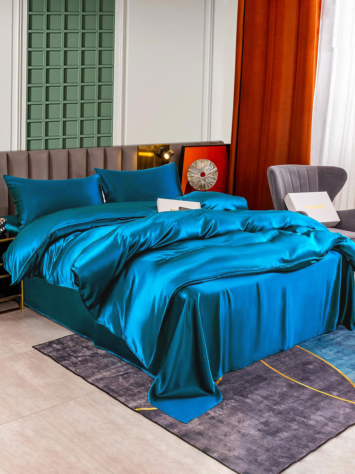 [Koningsblauw] SilkSilky-NL 25Momme Bedding Set 002