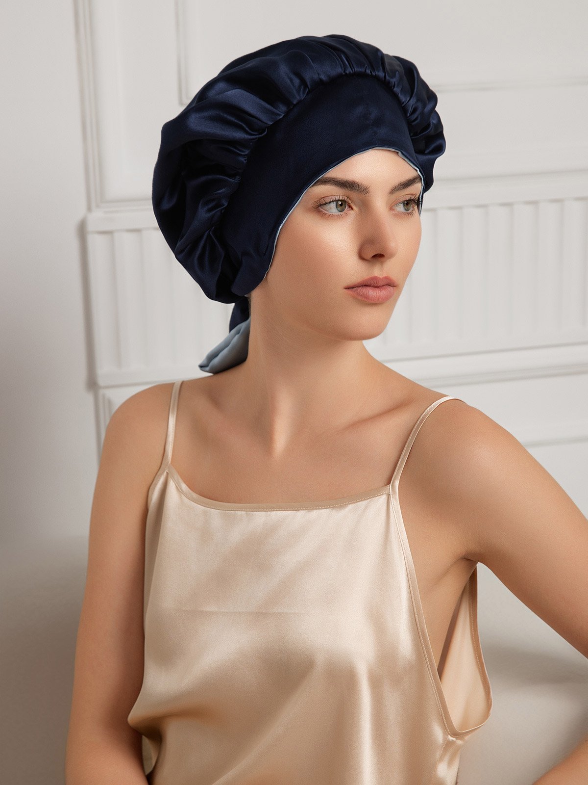 SilkSilky-NL Sleep Cap Donkerblauw 002