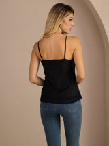 [Zwart] SilkSilky-NL V Neck Cami-Top 002