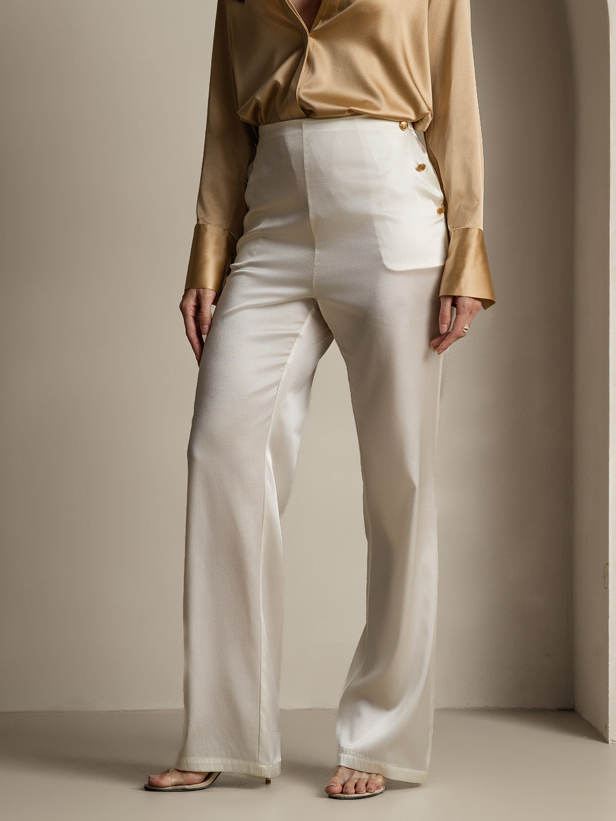 [Wit] SilkSilky-NL 19Momme Zijde Womens Pants 007