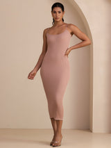 [Roze] SilkSilky-NL Square Neck Jurk 003
