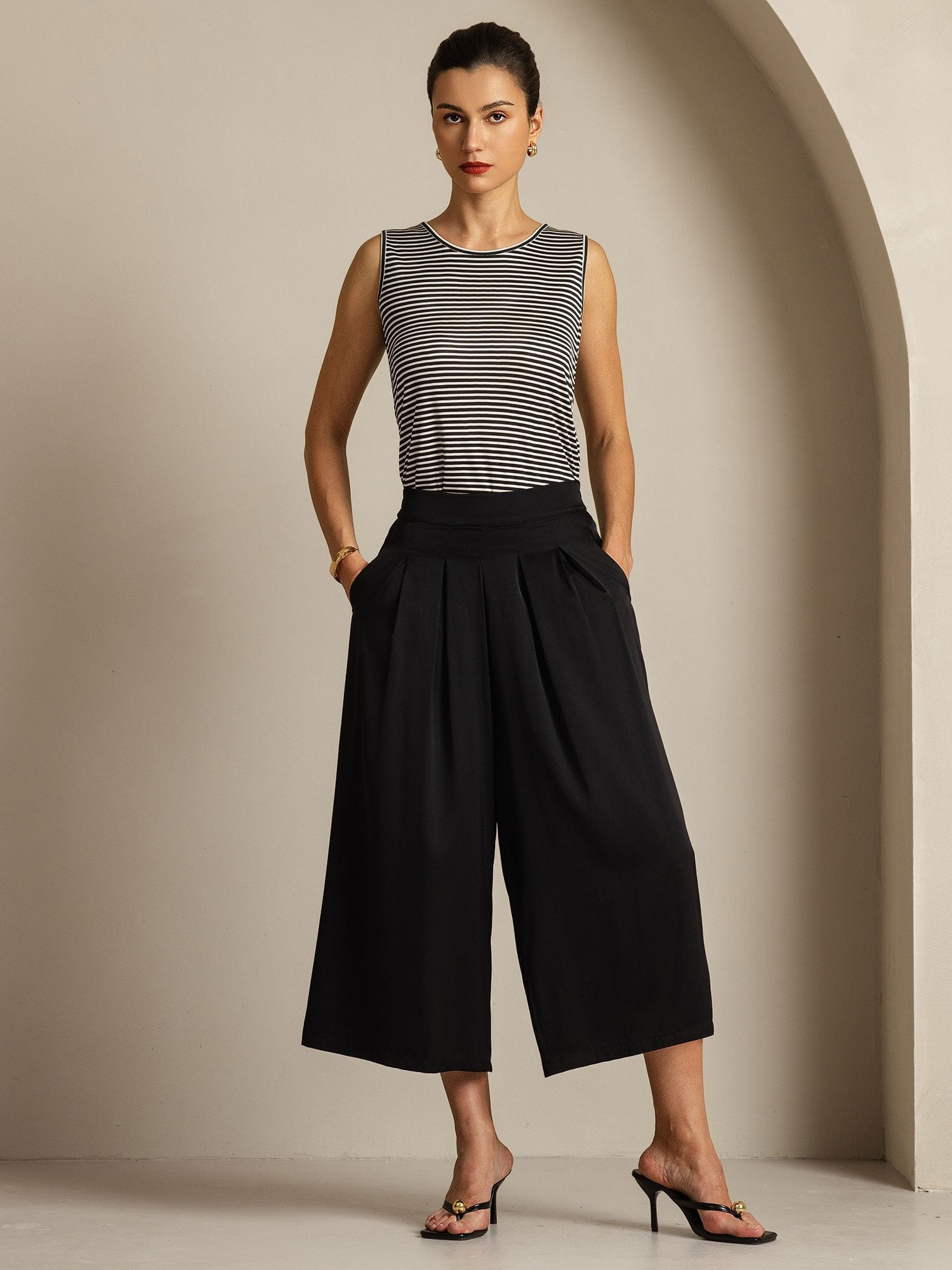 [Zwart] SilkSilky-NL 19Momme Zijde Womens Pants 006