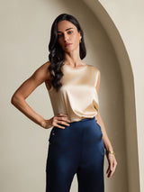 [Champagne] SilkSilky-NL Sleeveless Round Neck Cami-Top 003