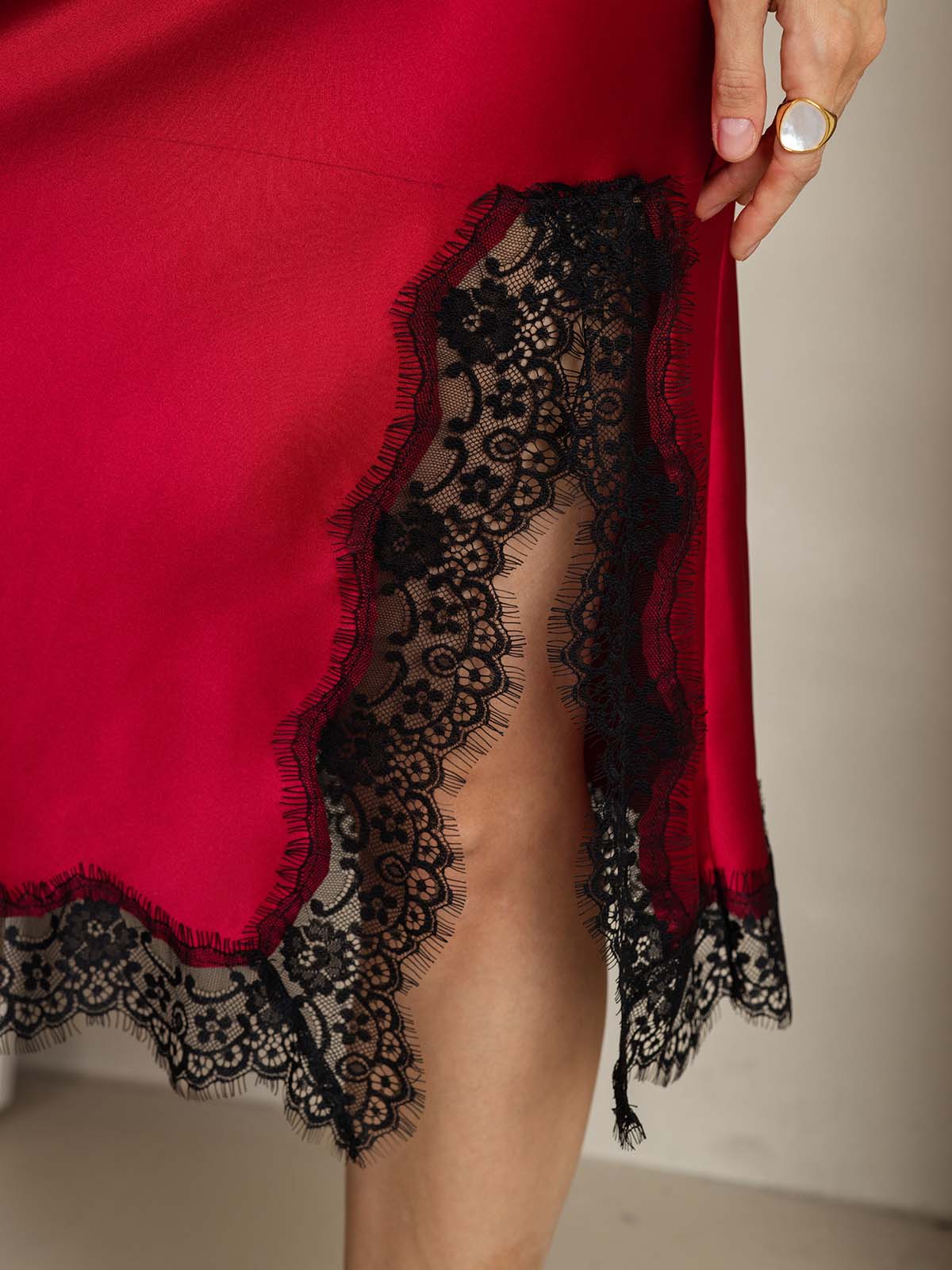[Wijn] SilkSilky-NL 19Momme Zijde Skirt 004