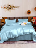 SilkSilky NL 19Momme Pure Silk Bedding Set Lichtblauw 002