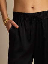 [Zwart] SilkSilky-NL 19Momme Womens Pants 006