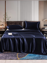 [Donkerblauw] SilkSilky-NL 22Momme Bedding Set 001