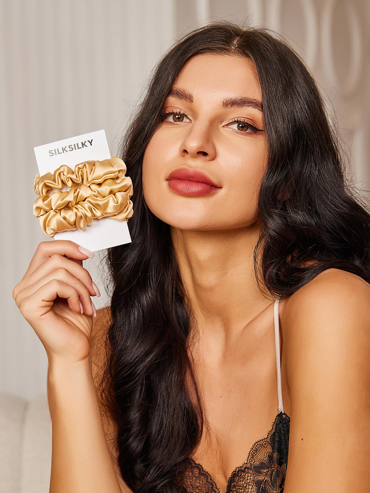 [Champagne] SilkSilky-NL 19Momme Scrunchie 002