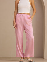 [Roze Krijtstreep] SilkSilky-NL Womens Pants 004