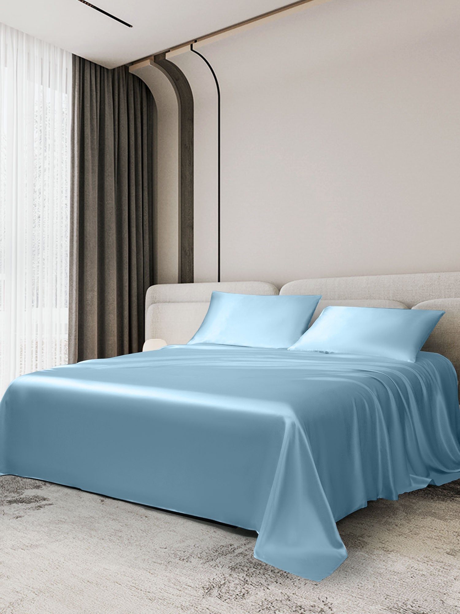 [Lichtblauw] SilkSilky-NL 19Momme Bedding Set 002