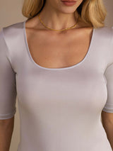 [Lichtgrijs] SilkSilky-NL Half Sleeve Dames T-Shirt 004