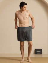 [Zwarte Ginkgo] SilkSilky-NL Mens Sleep Bottoms 007