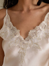 [Beige] SilkSilky-NL Spaghetti Strap Split Cami-Set 004