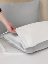 [Lichtgrijs+Wit] SilkSilky-NL 22Momme Bedding Set 003