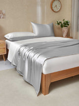 [Lichtgrijs+Wit] SilkSilky-NL 25Momme Bedding Set 003