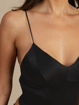 [Zwart] SilkSilky-NL Spaghetti Strap V Neck Cami-Top 004