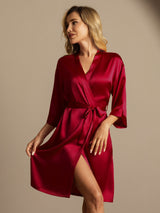 [Wijn] SilkSilky-NL 3/4 Sleeve Dames Kamerjas 003
