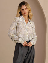 [Salie Bloem] SilkSilky-NL Long Sleeve Lapel Collar Blouse 003