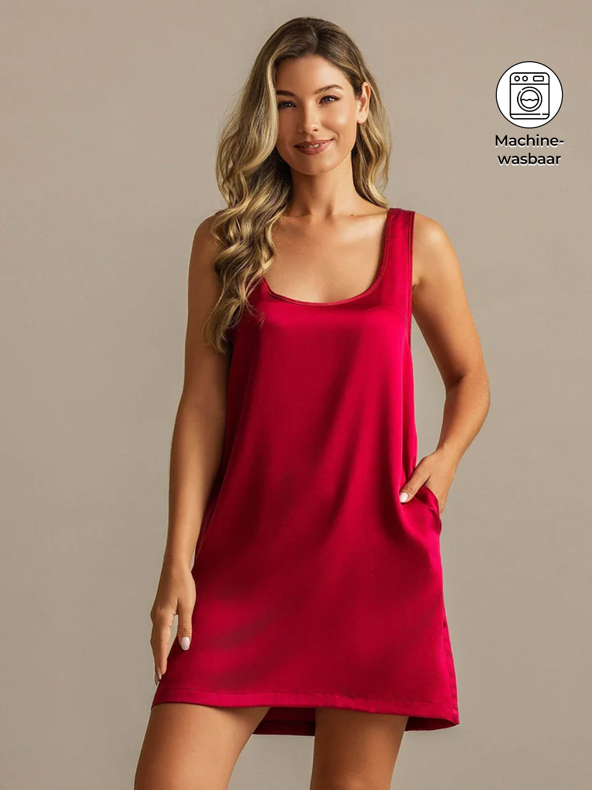 [Wijn] SilkSilky-NL 19Momme Zijde Nightgown 001