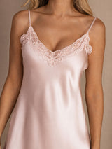 [Roze] SilkSilky-NL Spaghetti Strap V Neck Nachthemd 004