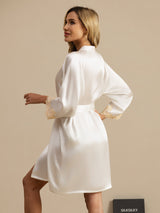 [Wit] SilkSilky-NL 3/4 Sleeve Dames Kamerjas 002