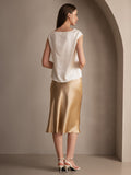 SilkSilky NL 19Momme Pure Silk Skirt Champagne 004