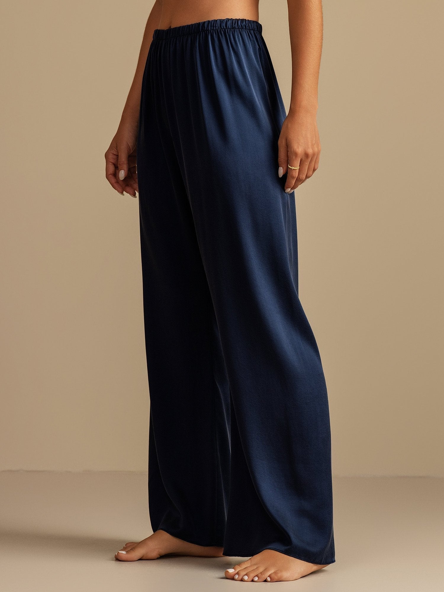 [Donkerblauw] SilkSilky-NL 19Momme Zijde Womens Sleep Bottoms 007,