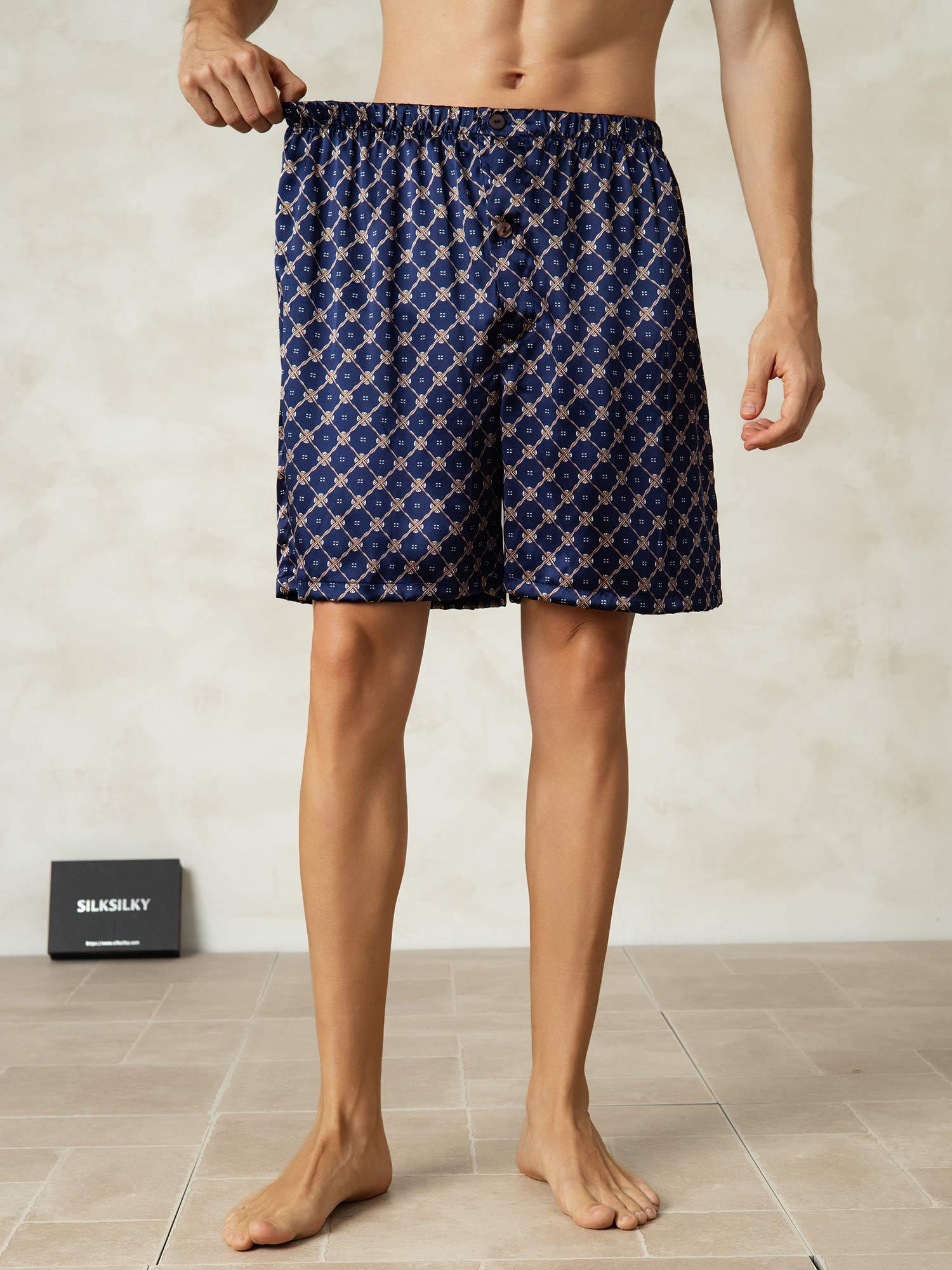 [Marine Ketting] SilkSilky-NL Zijde Mens Sleep Bottoms 005,