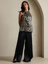 [Leopard] SilkSilky-NL 19Momme Zijde Womens T-Shirt 006,