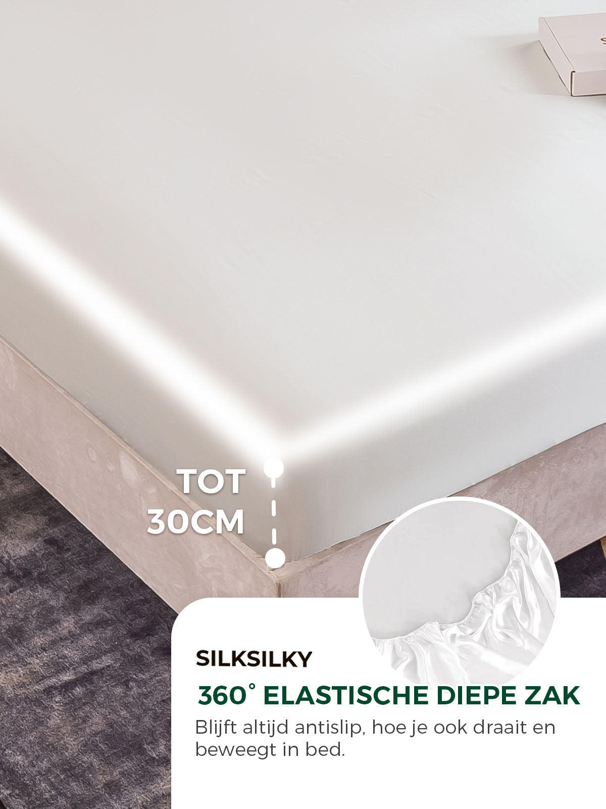 19Momme Moerbei Zijde Naadloze Hoeslaken