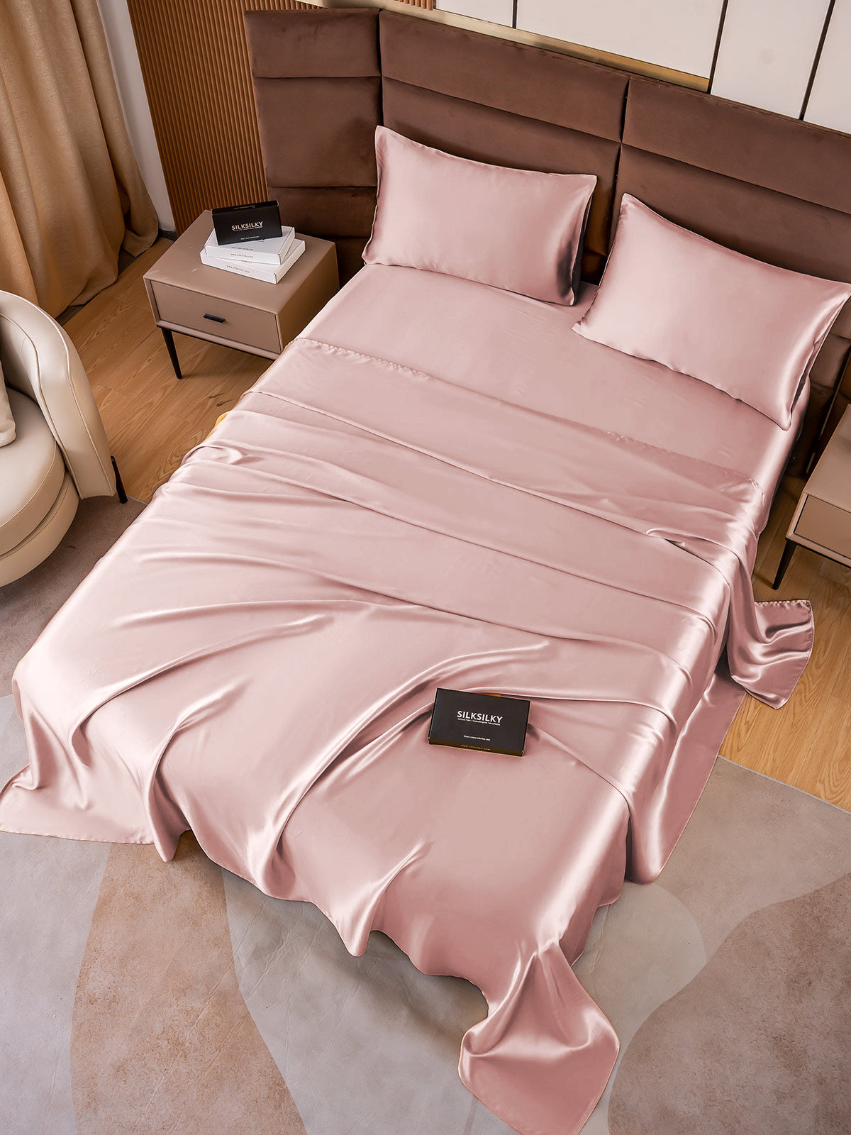 SilkSilky NL 19Momme Pure Silk Bedding Set BleekMauve 003