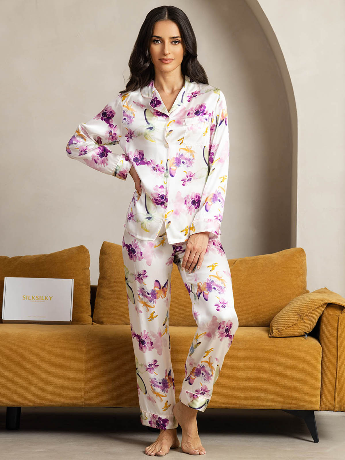 [Aquarelbloemen] SilkSilky-NL Womens Pajamas 004