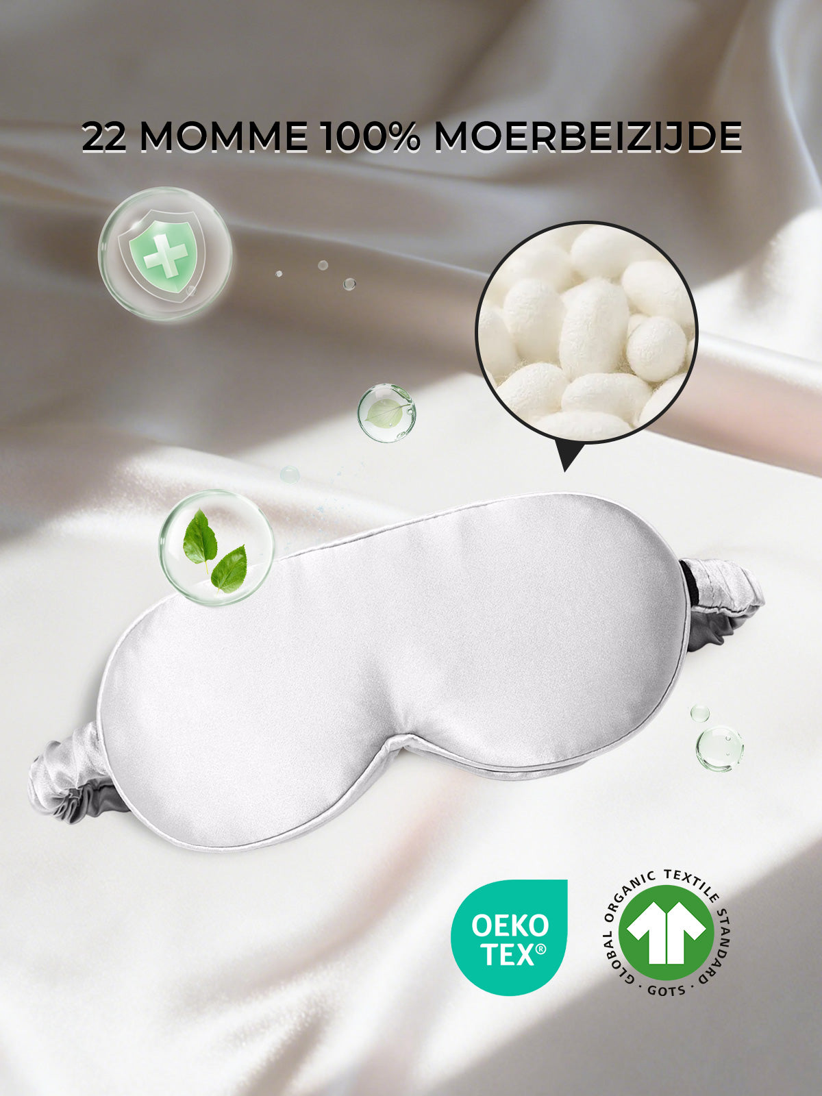 [Lichtgrijs] SilkSilky-NL Zijde Eye Mask 002
