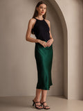 SilkSilky-NL 19Momme Skirt Donkergroen 005