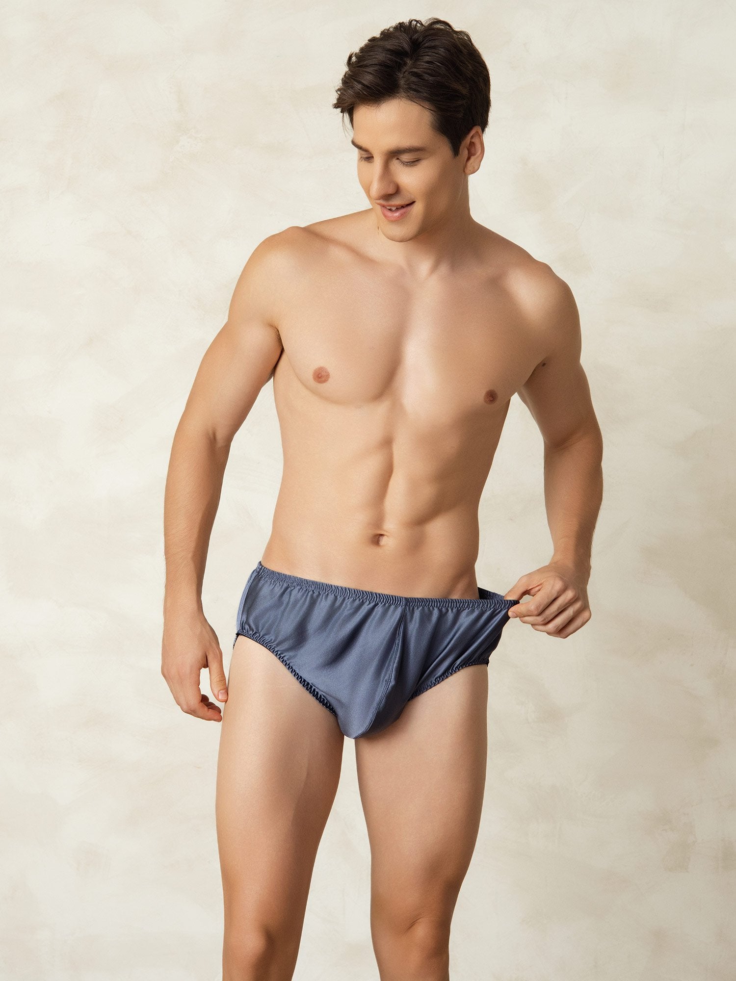 [GrijsachtigBlauw] SilkSilky-NL Zijde Mens Underwear 005