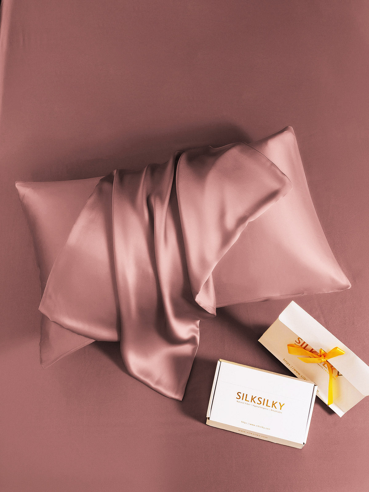 SilkSilky NL 22Momme Pure Silk Pillowcase BleekMauve 006