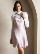 [Lavendel] SilkSilky-NL Spaghetti Bandjes V Hals Jurk 004