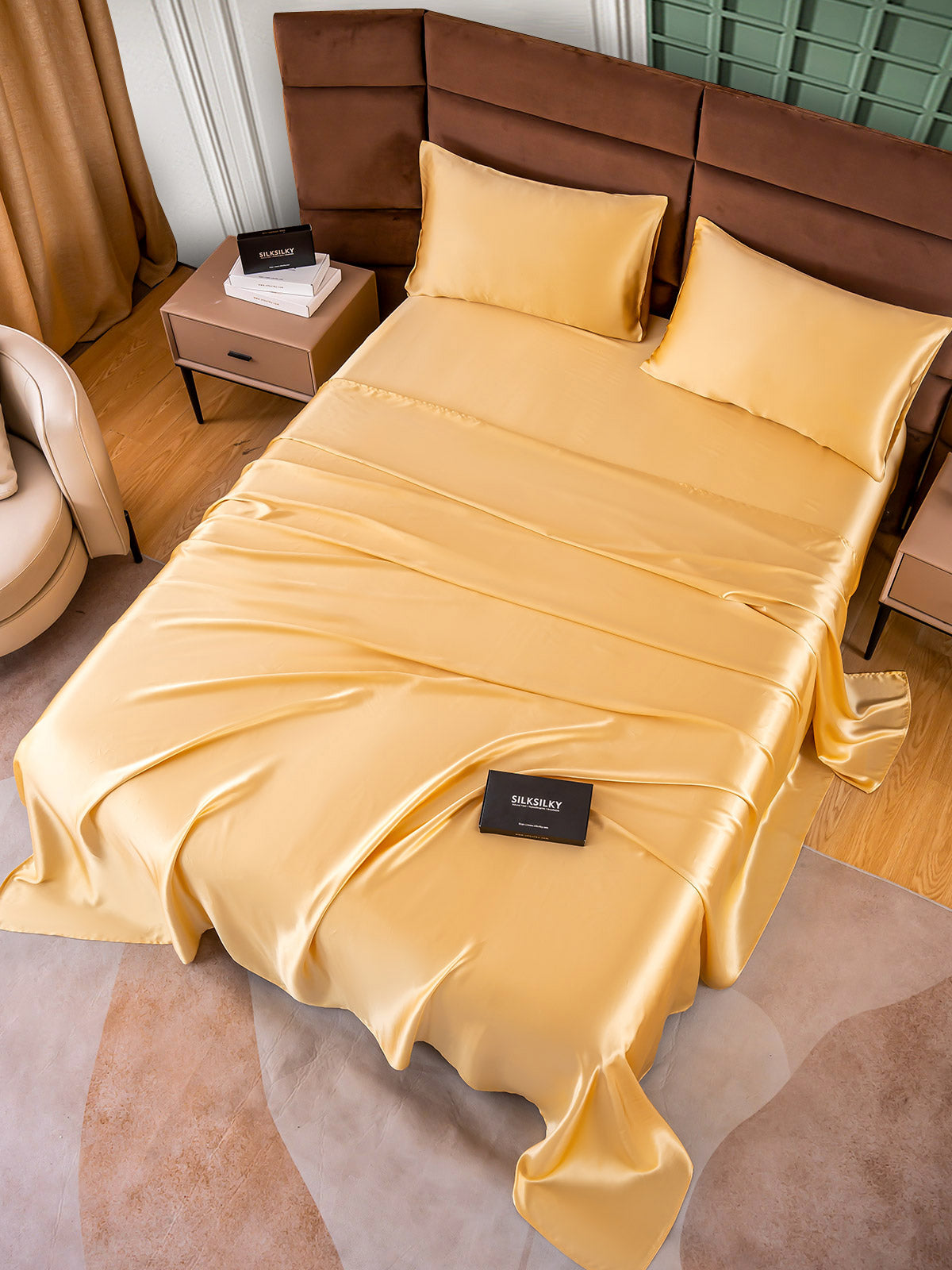 SilkSilky NL 25Momme Pure Silk Bedding Set Champagne 004