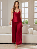 SilkSilky NL Pure Silk Mouwloos V Hals Cami Set Wijn 001