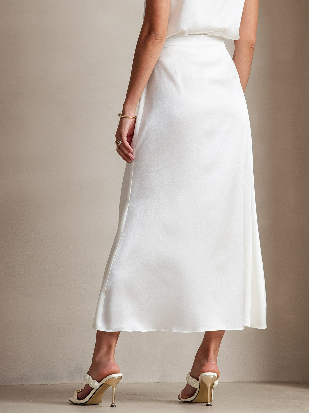 [Wit] SilkSilky-NL 19Momme Zijde Skirt 002