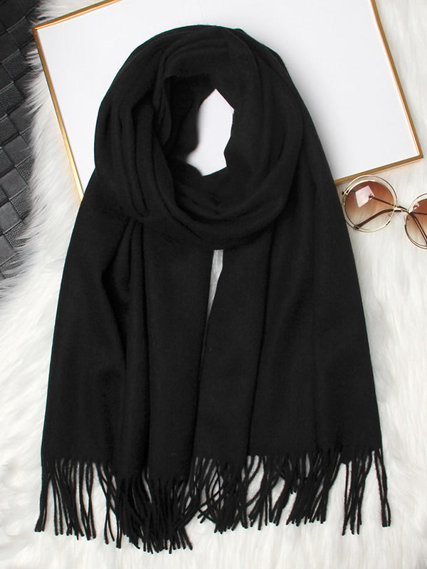 [Zwart] SilkSilky-NL Wol Scarf 005