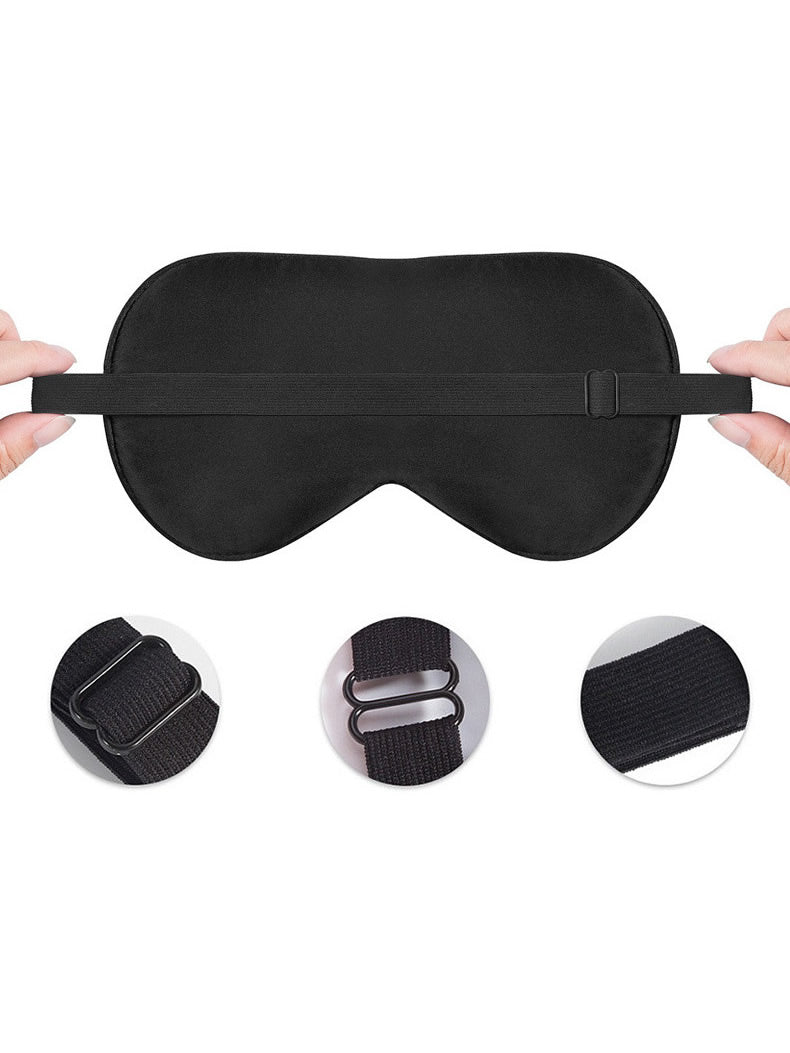 Zijde-effen-kleur-elastische-band-slaap-oogmasker-Zwart-6