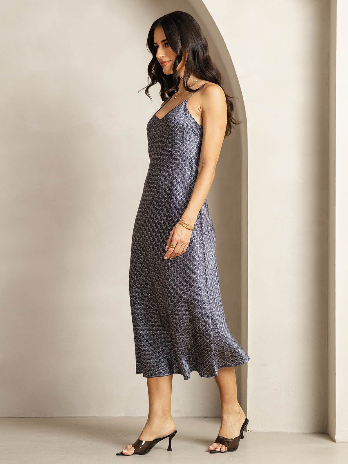 [Marine Ginkgo] SilkSilky-NL 19Momme Zijde Dress 003