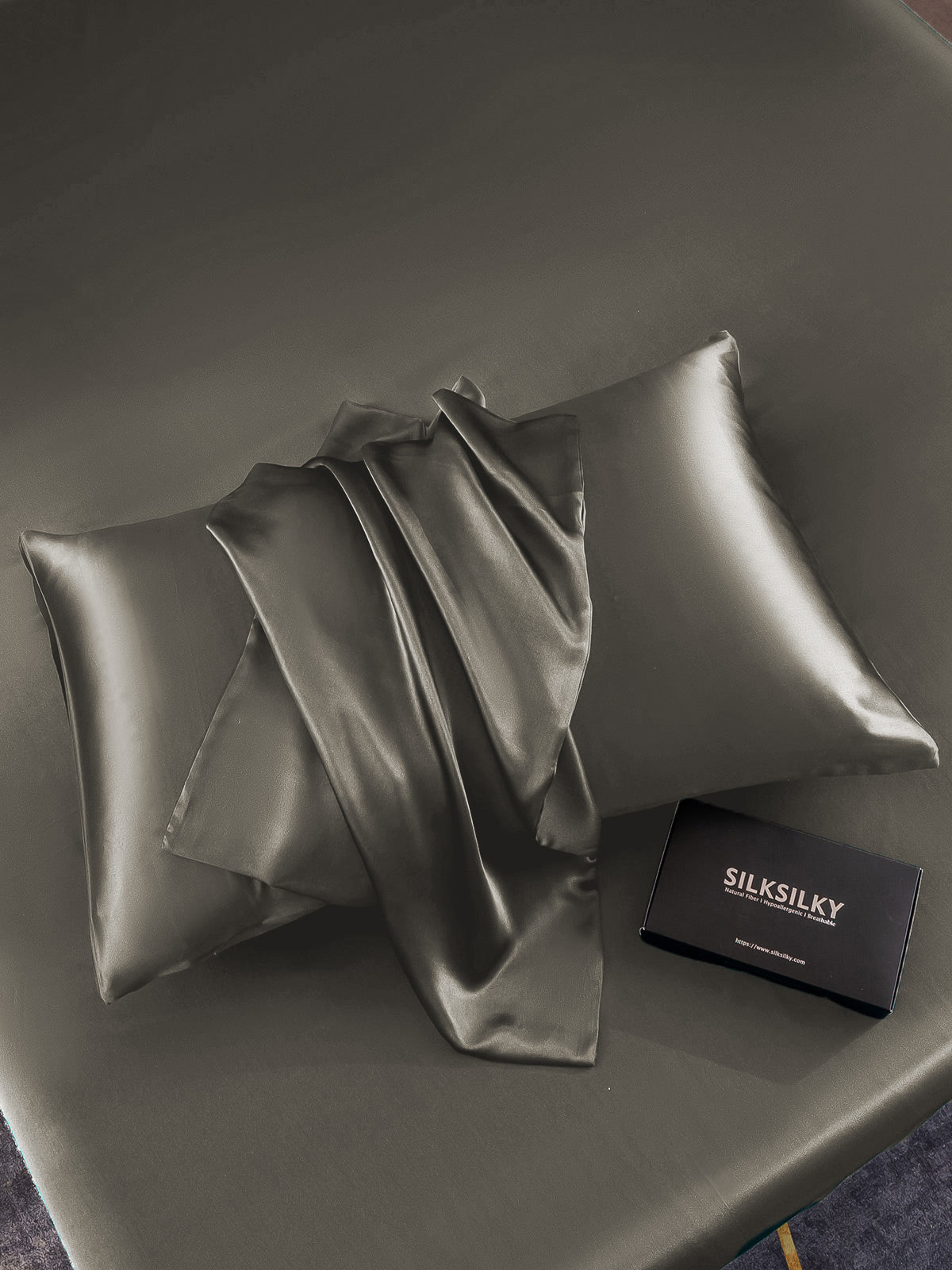 [Donkergrijs] SilkSilky-NL 19Momme Pillowcase 005